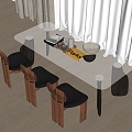 Modern Dining Table and Chair 3d model