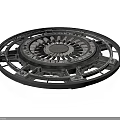 Mechanical Circular Metal Component With Gear Structure Central Design And Peripheral Holes 3d model