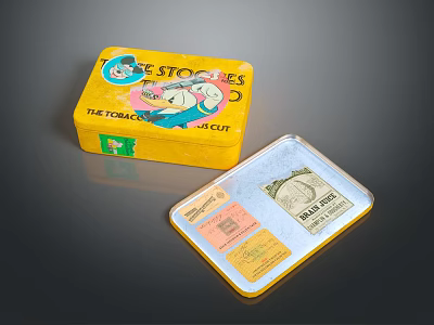 Vintage Storage Tins With Tom and Jerry Show Design And Transparent Lid Containing Colorful Labels 3d model