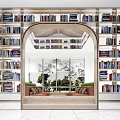 Library Reading Room Book Bar Book Cafe Bookshelf Reading Area 3d model