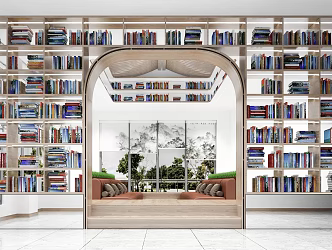 Library Reading Room Book Bar Book Cafe Bookshelf Reading Area 3d model