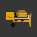 Yellow Industrial Concrete Mixer with Steel Frame and Portable Wheels