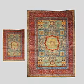 Square Area Rug With Intricate Traditional Patterns And Vibrant Color Tones