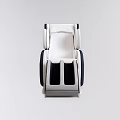 Modern Blue And White Massage Chair With Ergonomic Backrest And Leg Support