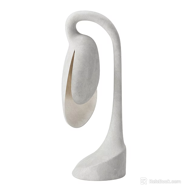 Modern Curved Floor Lamp With Soft White Finish For Elegant Home Lighting 3d model 
