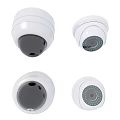 White Dome Surveillance Cameras With Multiple Angles For Security Monitoring