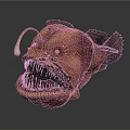 Red Anglerfish With Sharp Teeth And Fishing Lure On Head Deep Sea Creature