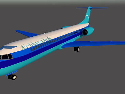 Air Albania Passenger Airplane With Blue And White Exterior Design 3d model
