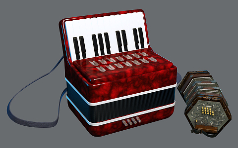 Modern Accordion 3d model