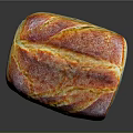 Freshly Baked Bread With Golden Crust And Soft Interior On Black Surface