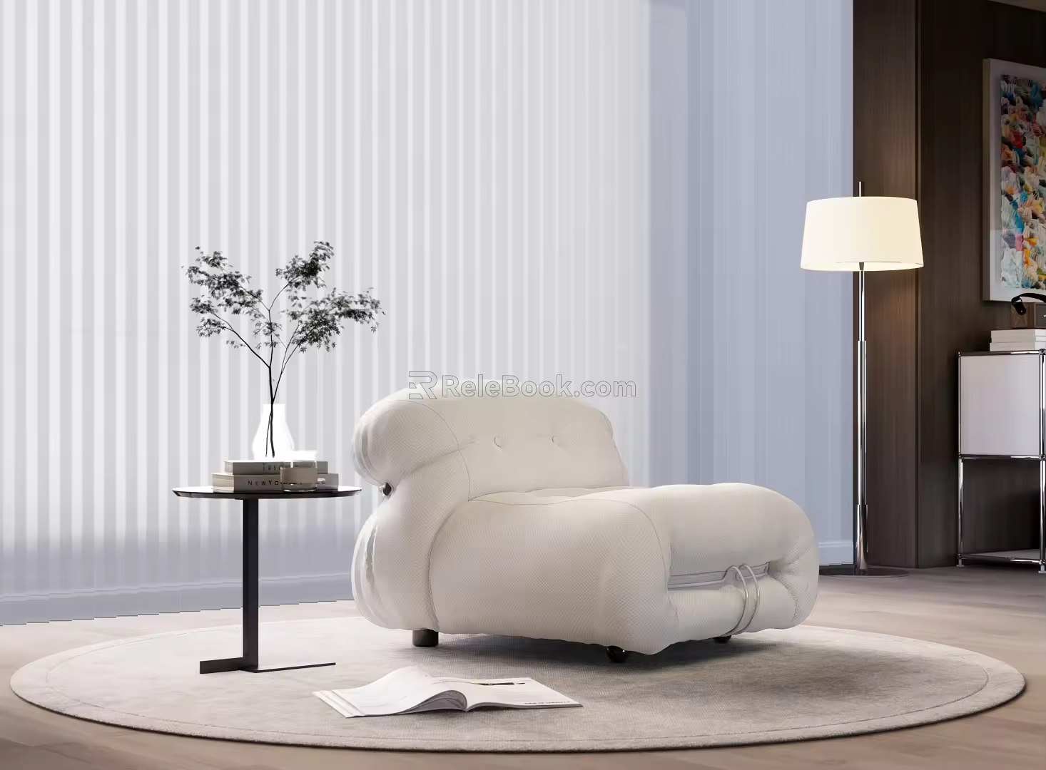 Modern Single Sofa Lazy Sofa Casual Sofa Leisure Chair Backrest Sofa 3d model