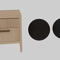 Modern Dark Wooden Nightstand With Vertical Slats Top Gold Handle Drawer And Slim Legs
