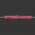 Pink Artistic Rifle With Intricate Carved Pattern And Modern Design Features 3d model