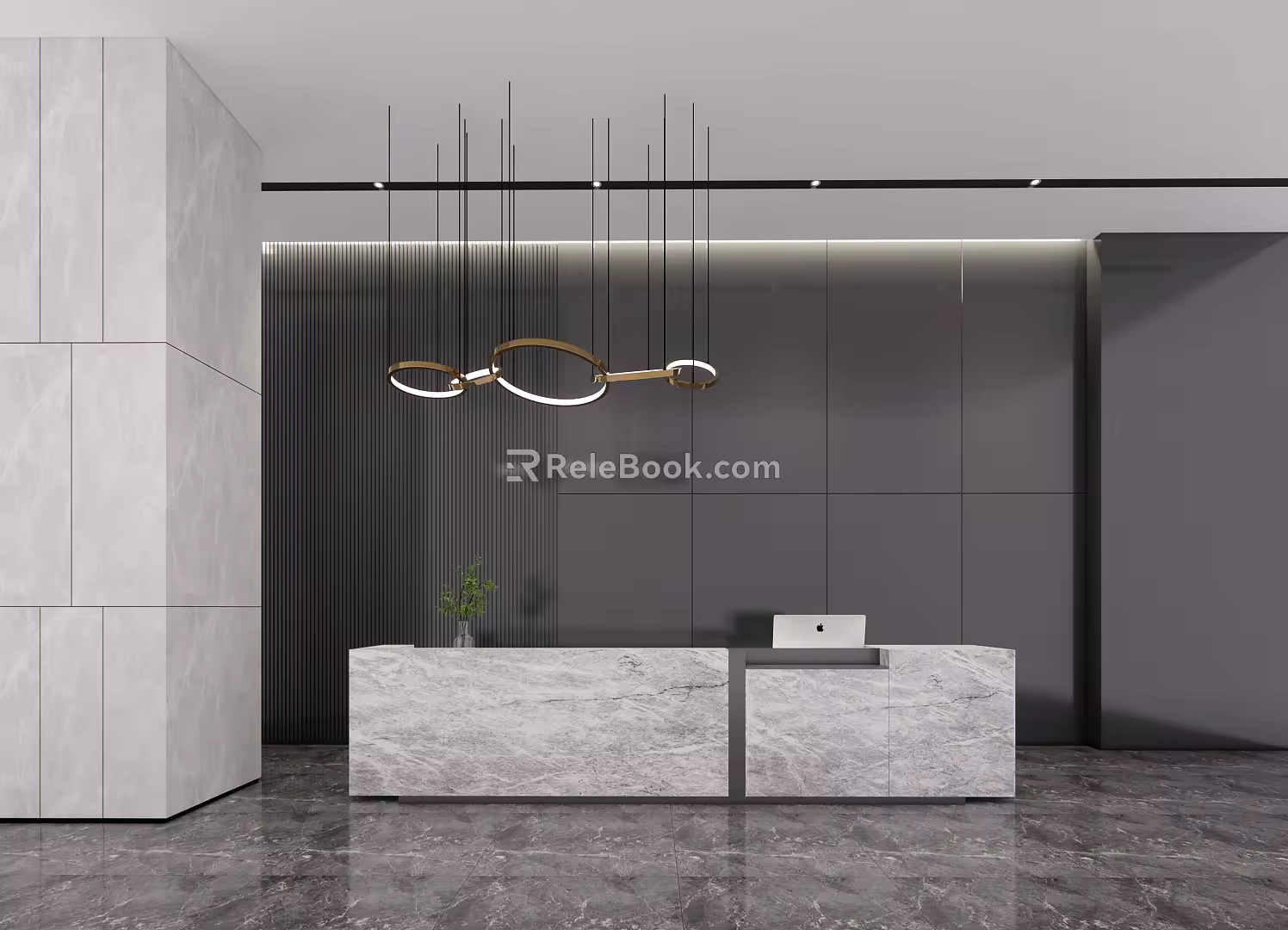 Modern reception desk 3d model