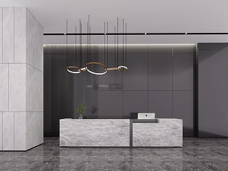 Modern reception desk 3d model