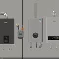Haier Modern Wall Mounted Water Heaters With Digital Display Black Silver For Home Use