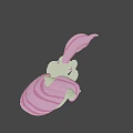 Pixel Style Green Pony Game Character With Pink Mane And Tail In Grassland Hills Sky