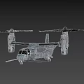 Modern Passenger Aircraft With Twin Propellers Rotary Wings Fuselage Design And Cockpit Landing Gear