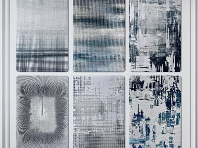 Square Rugs With Abstract Patterns In Gray And Blue Tones For Modern Spaces 3d model