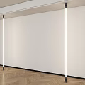 Modern Interior Design With White Wall Wooden Floor And Linear Light Fixtures