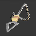 Sharp Throwing Weapon With Metal Chain Pointed Tip And Silver Design