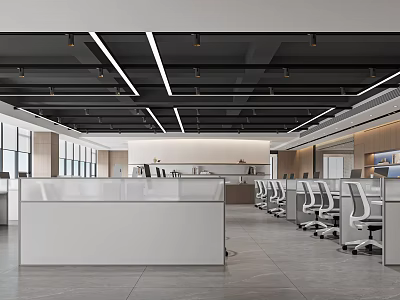 modern public office area office area 3d model