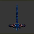 Fantasy Armored Creature With Blue Glowing Claws And Pink Exoskeleton In Mythical Monster Design