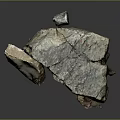 Natural Raw Stone Materials Featuring Large Block and Small Pieces Textured Surface 3d model