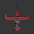 Red Mechanical Toy Model With Wings Yellow Components And Metallic Structure 3d model