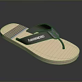 Havaianas Flip Flops With Beige Sole Brown Strap And Striped Design 3d model