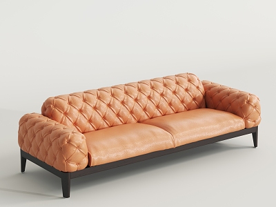 Jane European Leather Sofa 3d model