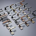 Various Modern Door Handles With Different Metallic Finishes And Styles