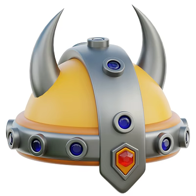 Modern cartoon primitive man hat Icon 3d model