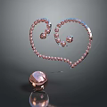Commercial Display Equipment With Heart Shaped Pink Beads And Reflective Sphere Decoration