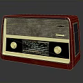 Vintage Red Radio With Gold Accents Black Panel And Control Knobs