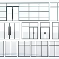Various Glass Partition Designs With Sliding Doors And Frame Structures For Interior Design 3d model