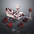 Mars Exploration Rover With Scientific Instruments Mechanical Arm And Large Wheels 3d model