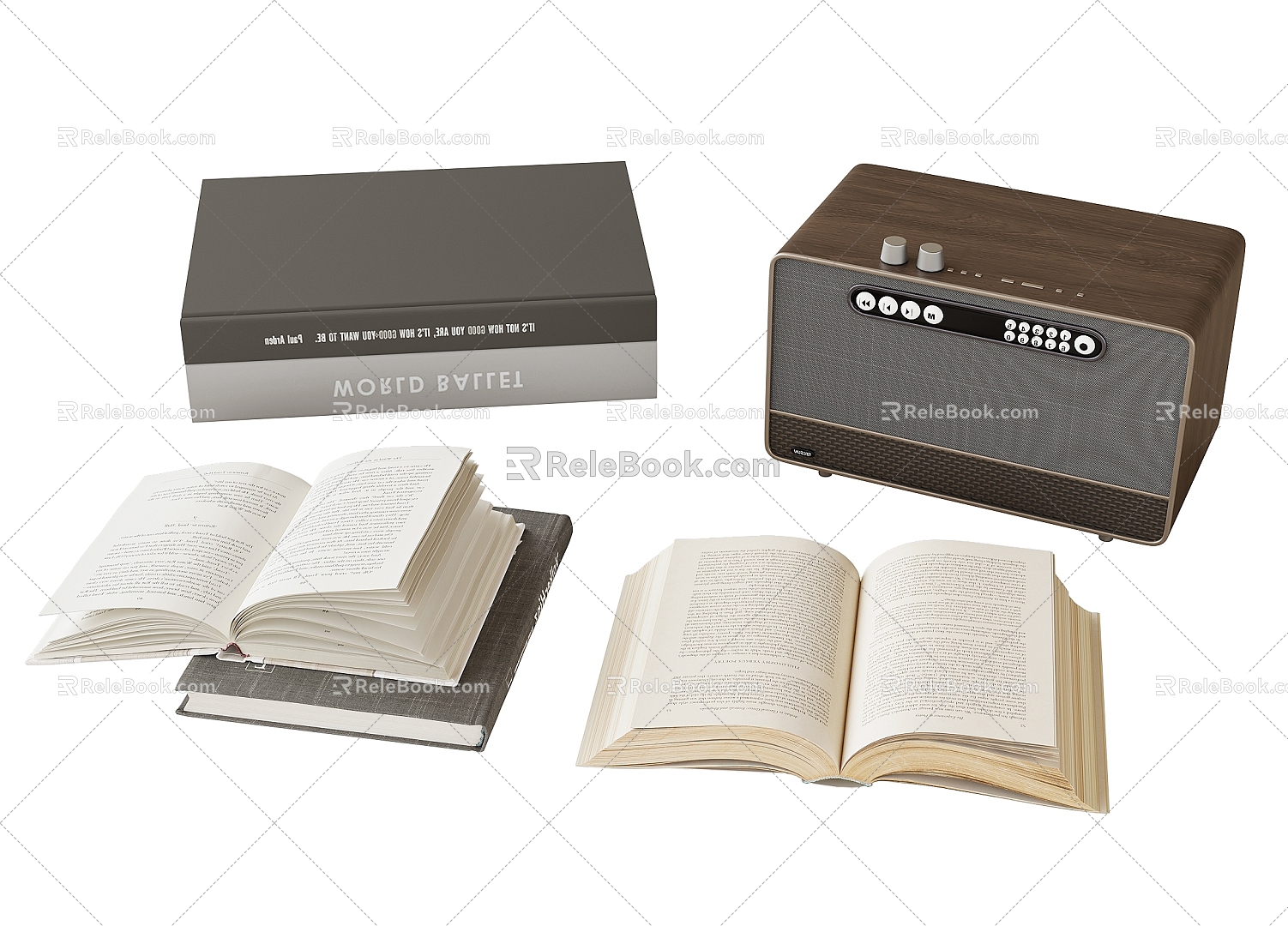 Books Books Retro Radio 3d model