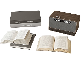 Books Retro Radio 3d model