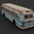 Bus Scrap Car Abandoned Doomsday Bus Doomsday Bus Industrial Wind Car Frame Car 3d model