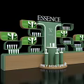 ESSENCE Brand Shopping Mall Store With Daily Moisture Product Green Display Shelves
