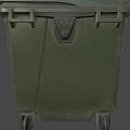 Green Wheeled Trash Bin With Recycling Symbol And Secure Lid