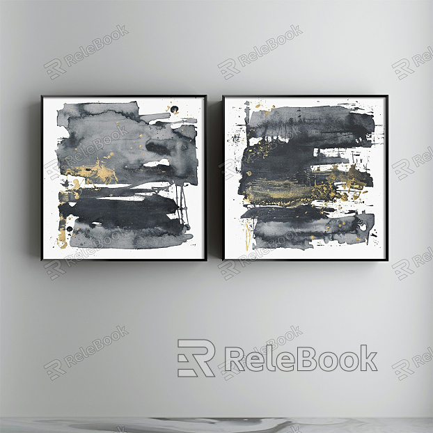 Modern abstract painting simple gray living room abstract decorative painting model