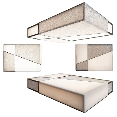 Modern Geometric Ceiling Lights With Textured Surface And Different Angles 3d model