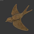 Artistic Brass Swallow Sculpture in Dynamic Flying Pose for Landscape Decoration