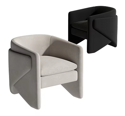 Modern Upholstered Armchair Design With Sleek Lines Comfortable Seating And Neutral Tones 3d model