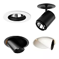 Modern Downlights And Spotlights With Black White Design For Home Ceiling Lighting 3d model
