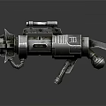Futuristic Mechanical Weapon With Industrial Metal Structure And Detailed Components