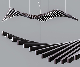 Modern special-shaped chandelier 3d model