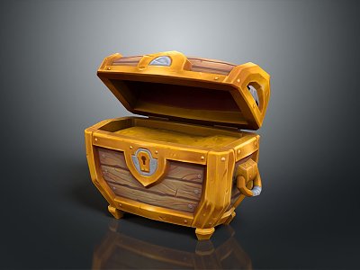 Cartoon Chest Treasure Chest Treasure Chest Jewelry Chest Cashbox Wooden Chest Game Chest Treasure Chest Pirate Chest model